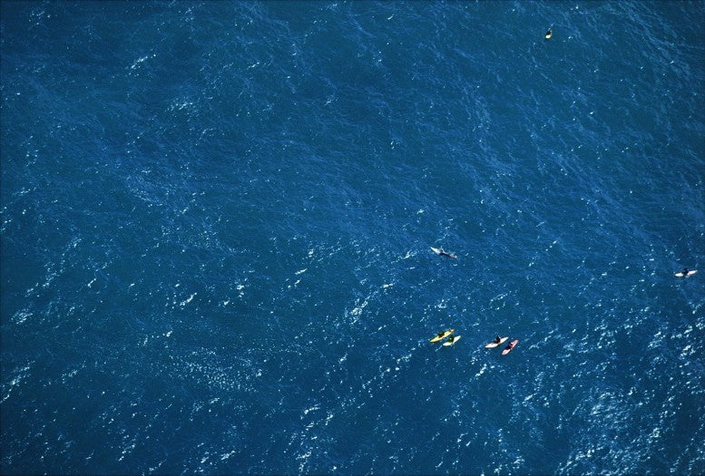 Waimea Bay Surfers Aerial, 2000